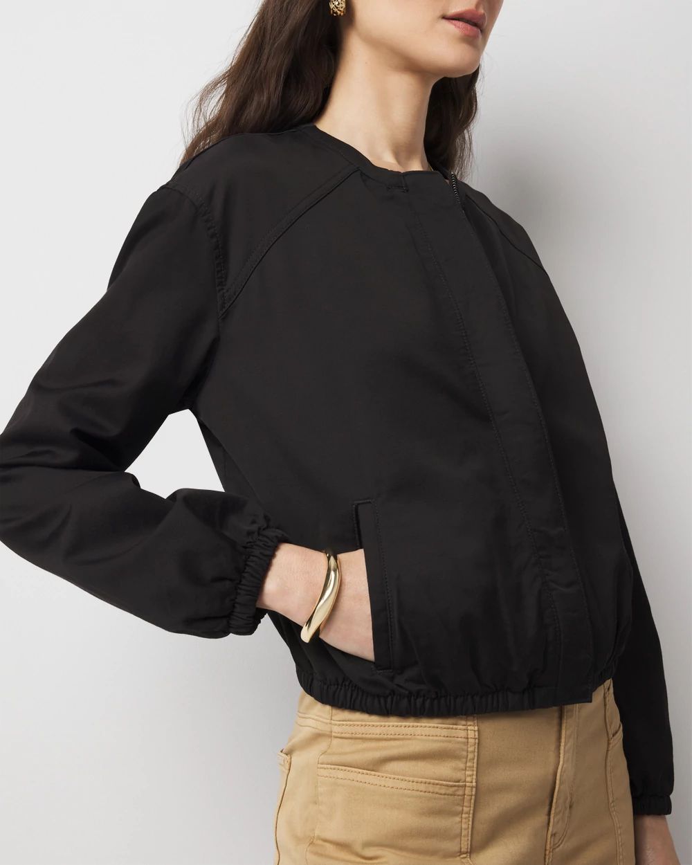 Washed Satin Bomber Jacket | White House Black Market